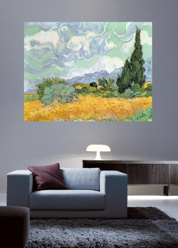 van Gogh "Wheatfield with Cypresses" (1889) Wall Decal