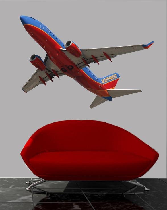 Chibi Southwest 737 Flyover Wall Decal Cutout