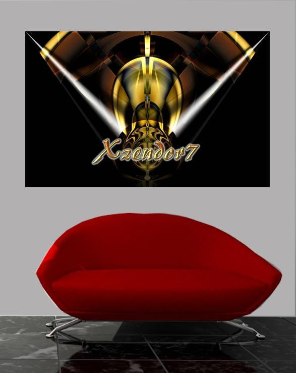 Xzendor7 "V-Shaped Elliptical Golden Spheres" Wall Decal