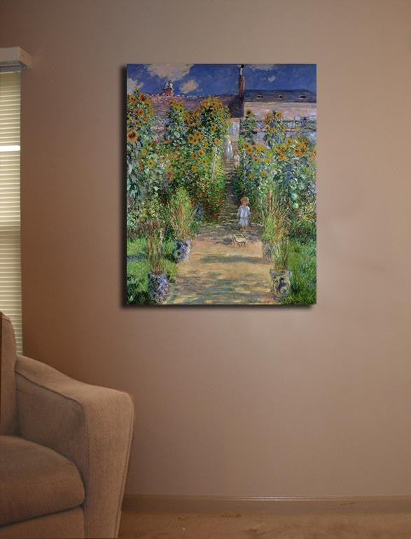 Monet "The Artist's Garden at Vetheuil" (1880) Canvas Installed