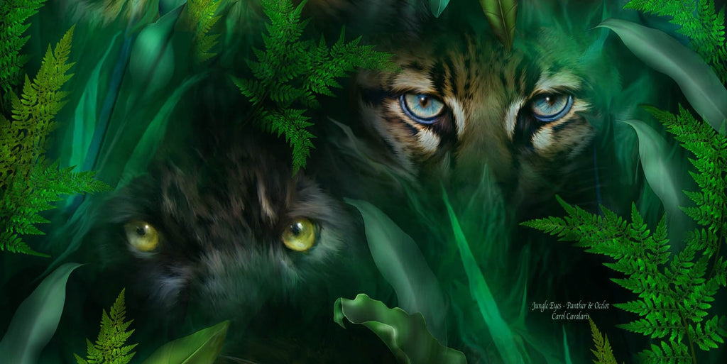 Cavalaris "Jungle Eyes Panther & Ocelot" Glossy Poster