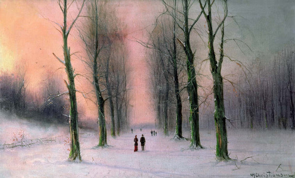 Christiansen "Snow Scene - Wanstead Park" (19th) Glossy Poster