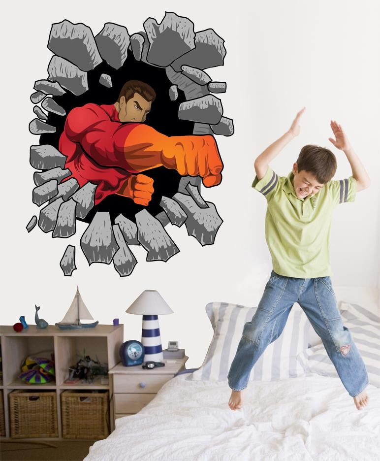 Winn Hero Busting Out Wall Decal Cutout