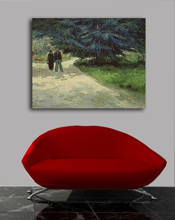 van Gogh "Couple in the Park" (1888) Canvas Installed