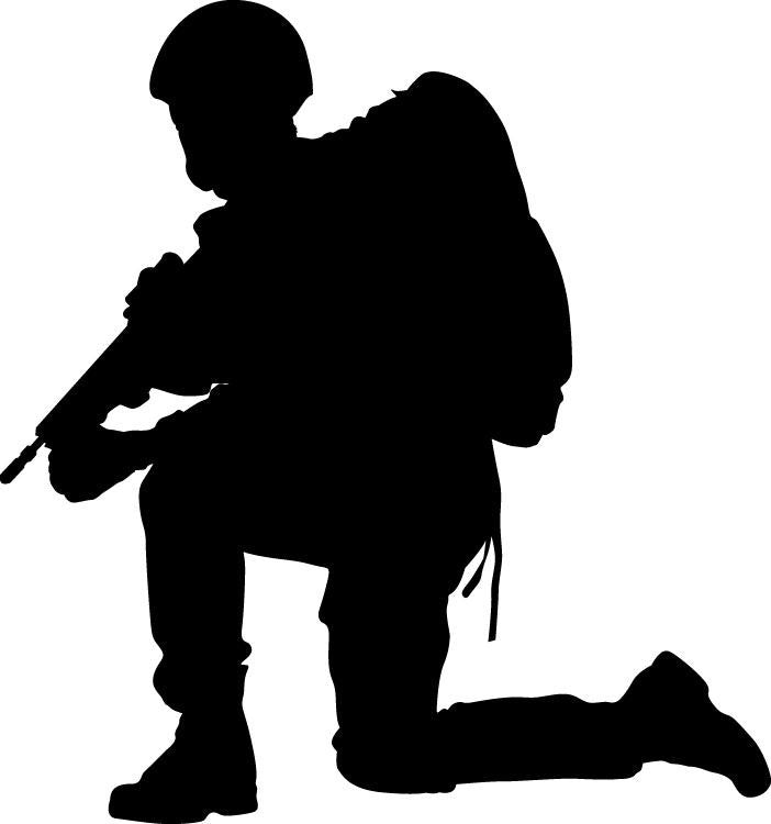Haynes Military Soldier IV Silhouette Wall Decal Cutout