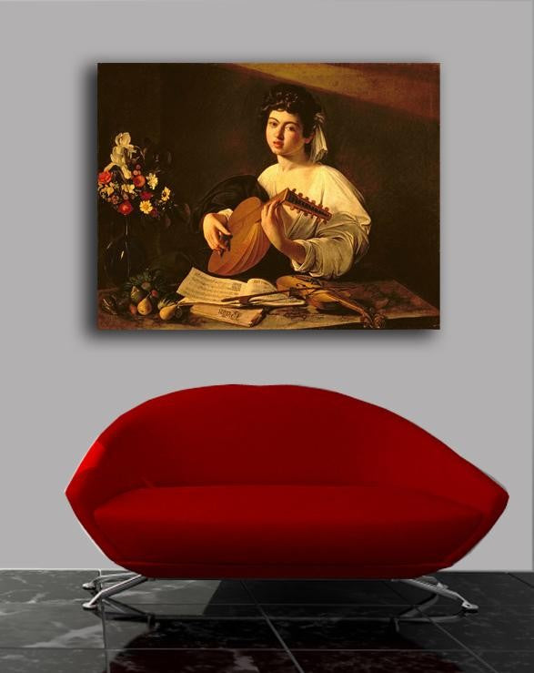 Caravaggio "The Lute Player" (1595) Canvas Installed