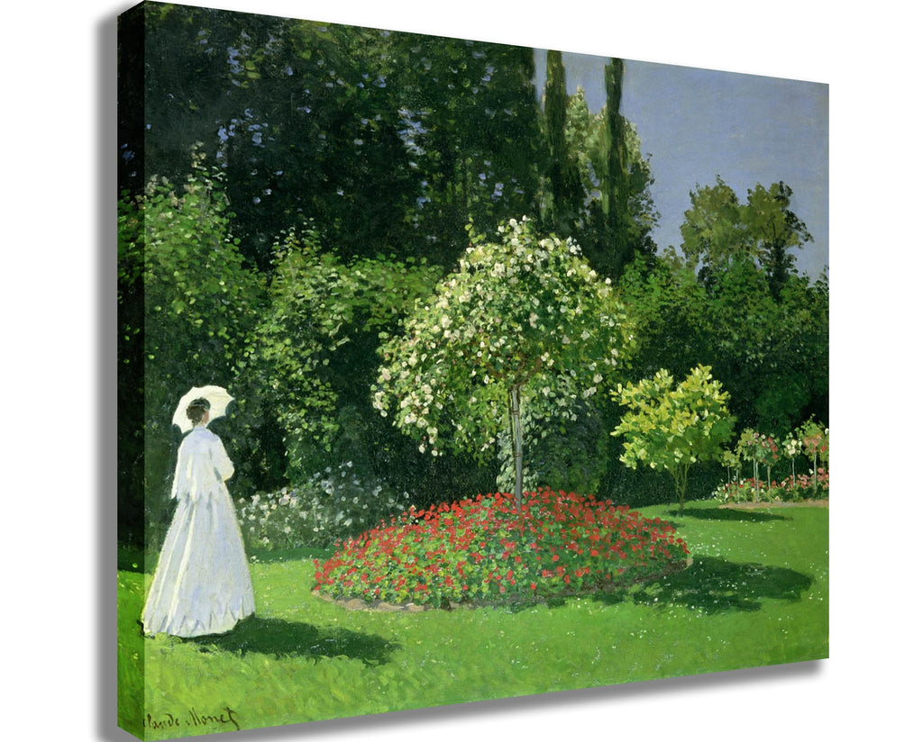 Monet "Jeanne Marie Lecadre in the Garden" (1866) Canvas Printed