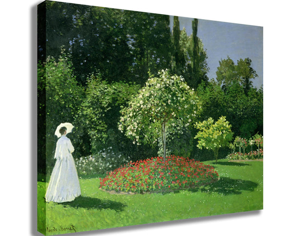 Monet "Jeanne Marie Lecadre in the Garden" (1866) Canvas Printed