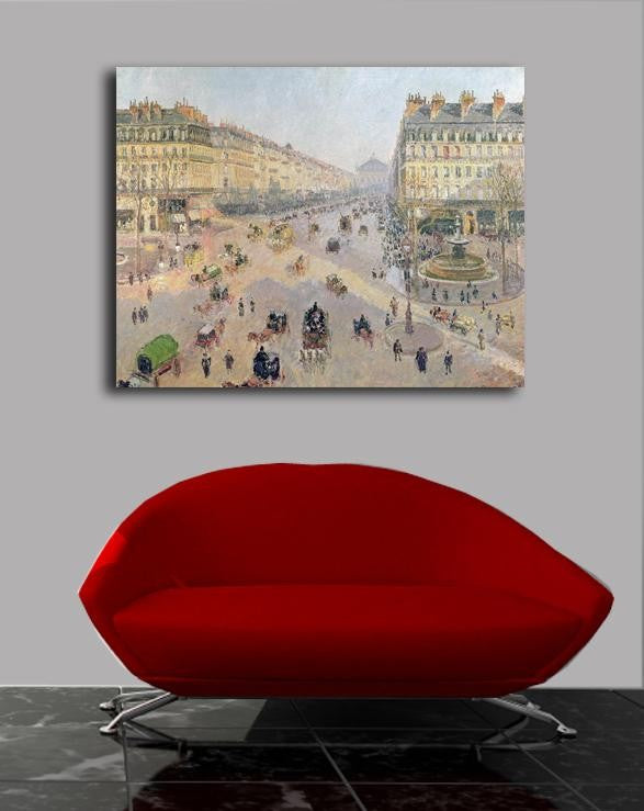 Pissarro "The Avenue de L'Opera" (1880) Canvas Installed