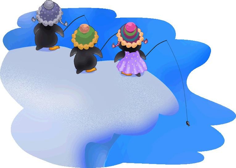 Murals2Go Penguins Fishing II Wall Decal