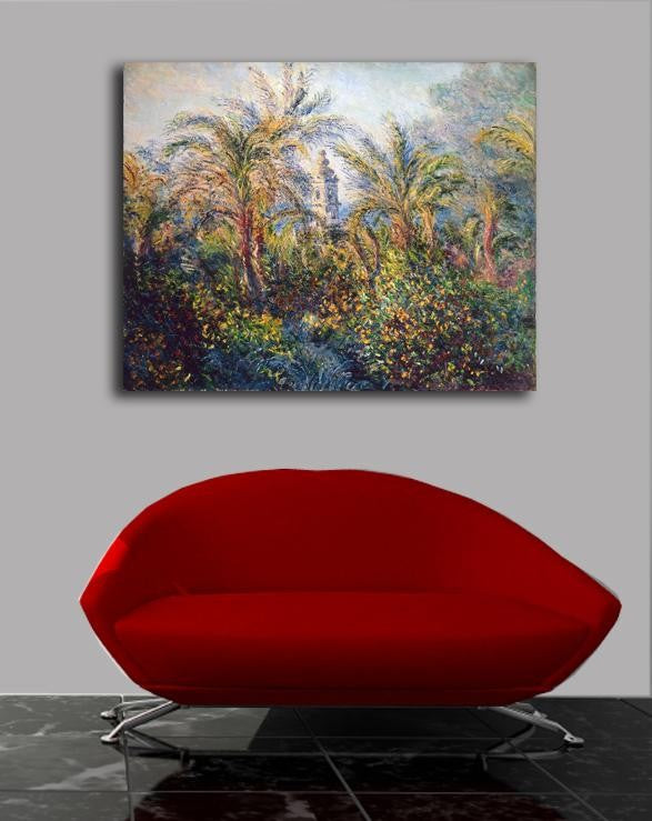 Monet "Garden in Bordighera, Impression of Morning" (1884) Canvas Installed