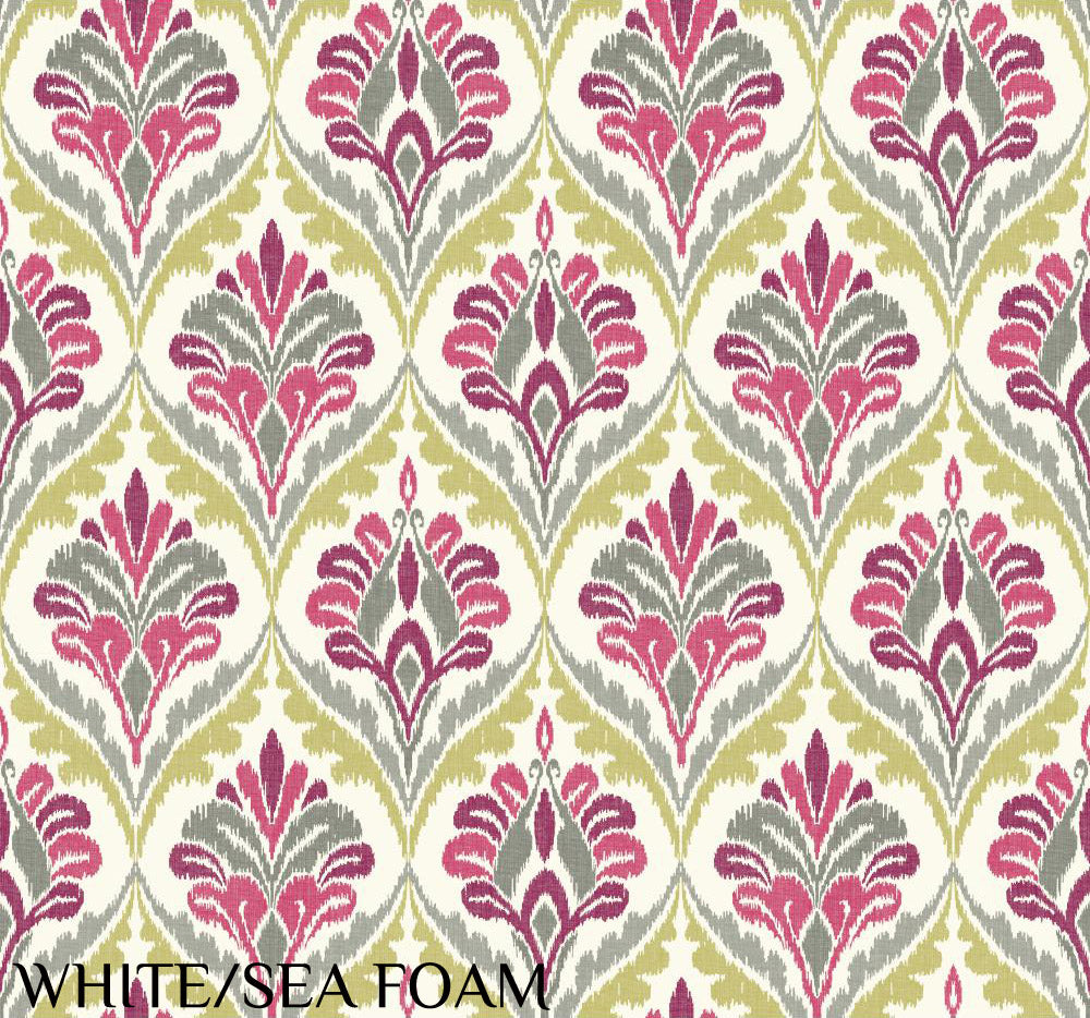 Carey Lind Designs "Basilica" White/Sea Foam Wallpaper