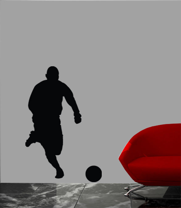 Soccer I Silhouette Wall Decal Cutout Installed