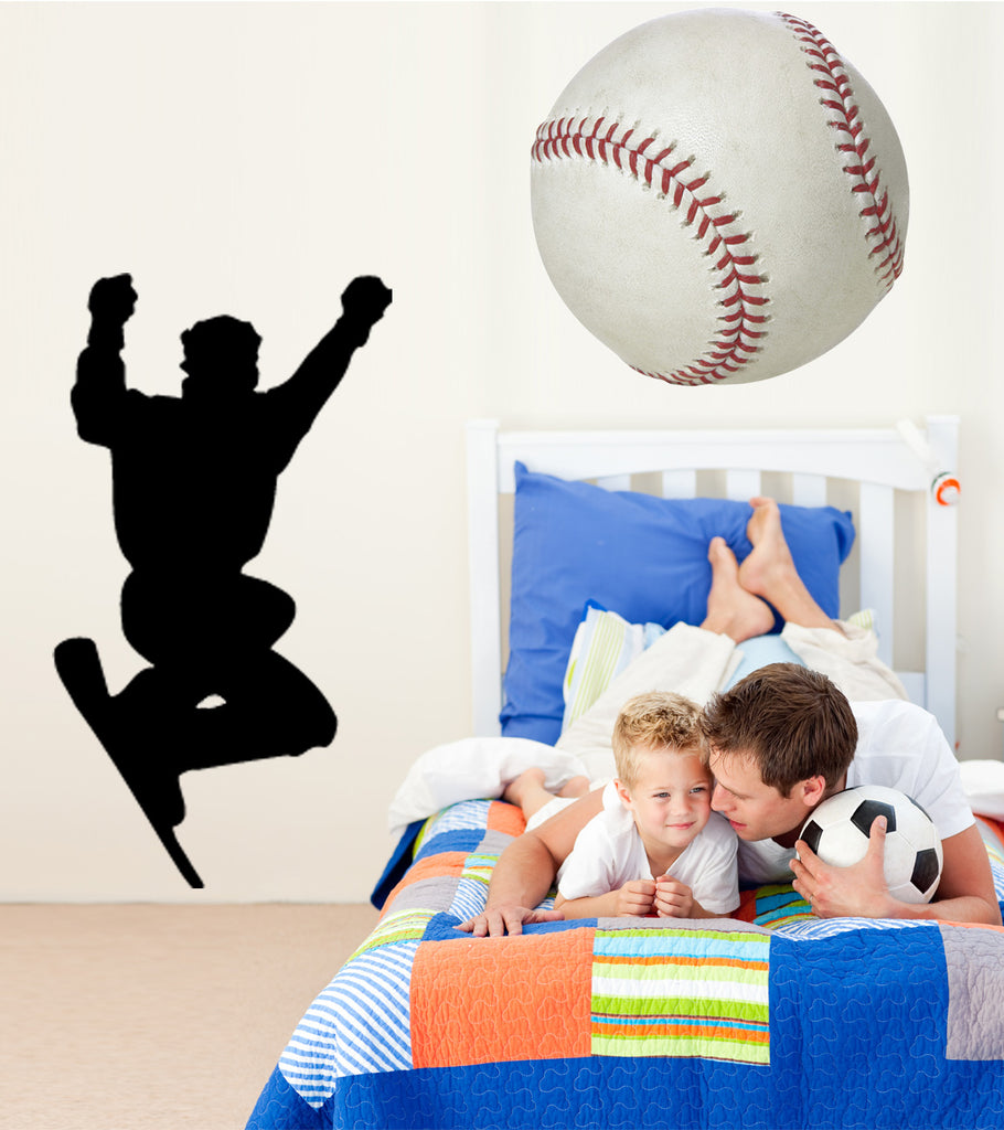 Snowboard Silhouette Wall Decal Cutout Installed