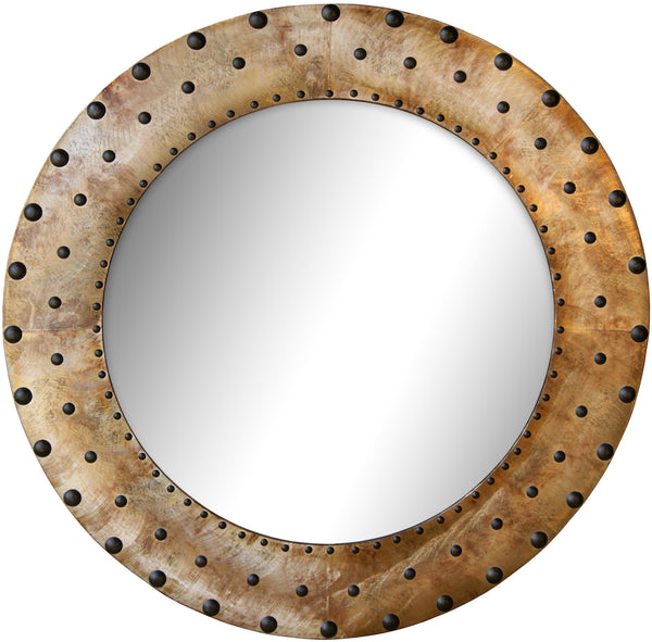 Round Stud Pearlescent Wall Mirror 32"x32"