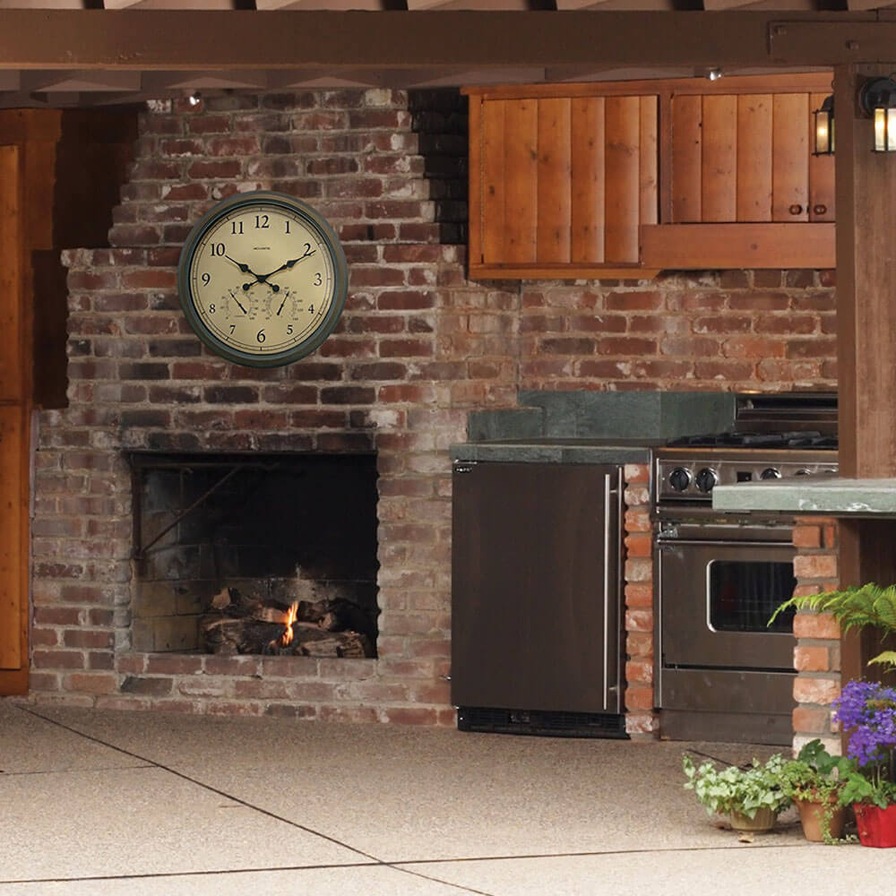 AcuRite 24 Inch Wall Clock with Thermometer and Hygrometer Installed