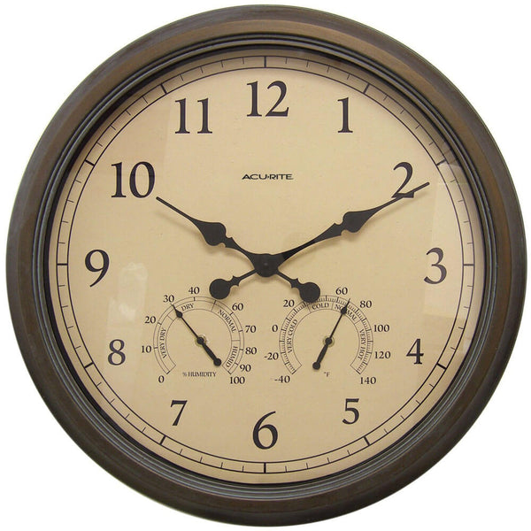 AcuRite 24 Inch Wall Clock with Thermometer and Hygrometer