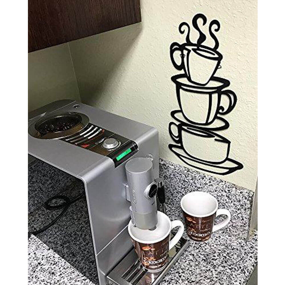 Adorox Coffee House Cafe Cup Java Silhouette Metal Wall Art Installed