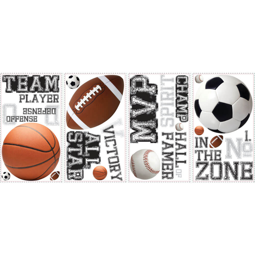 All Star Sports Wall Decals Printed Sheet