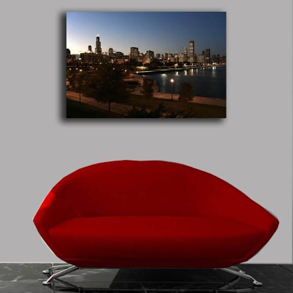 Walllhogs Downtown Chicago Canvas Print Installed