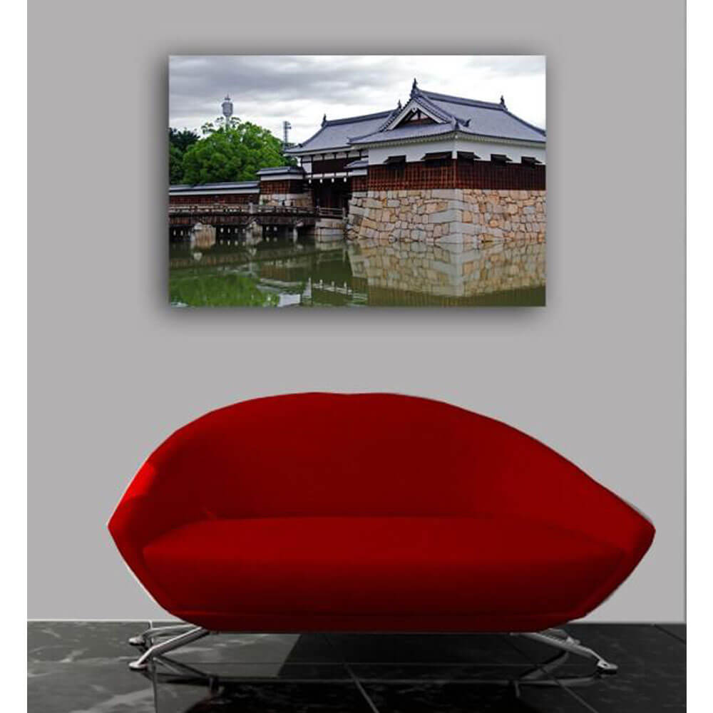 Wallhogs Hiroshima Castle Canvas Print Installed
