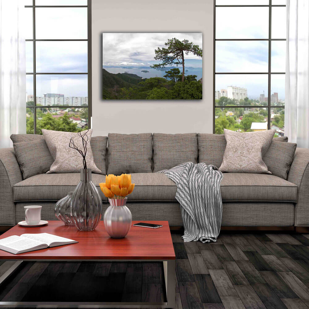 Wallhogs Island Hideaway Canvas Print Installed