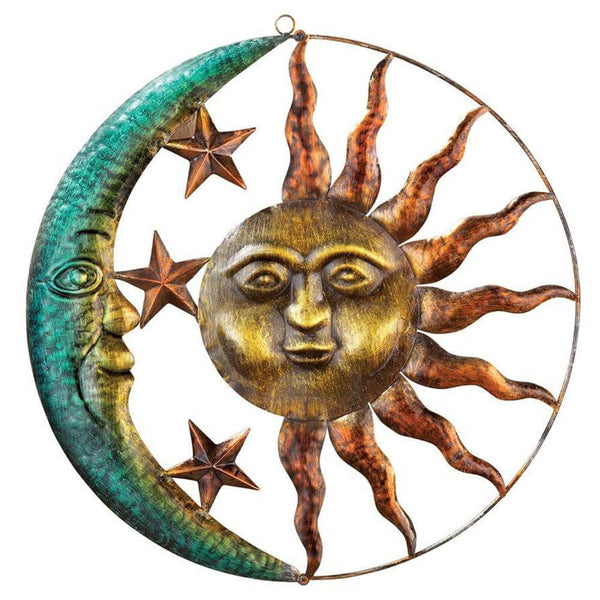 Artistic Sun And Moon Metal Wall Art
