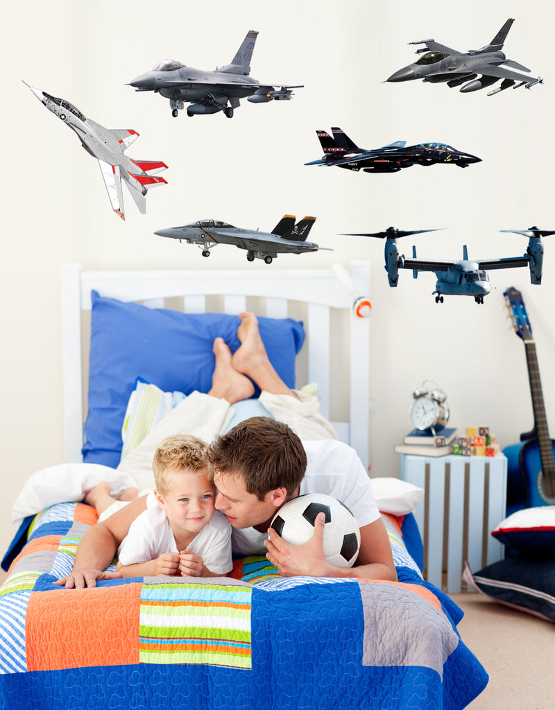 Military Aircraft Master-Pack Wall Decals Installed