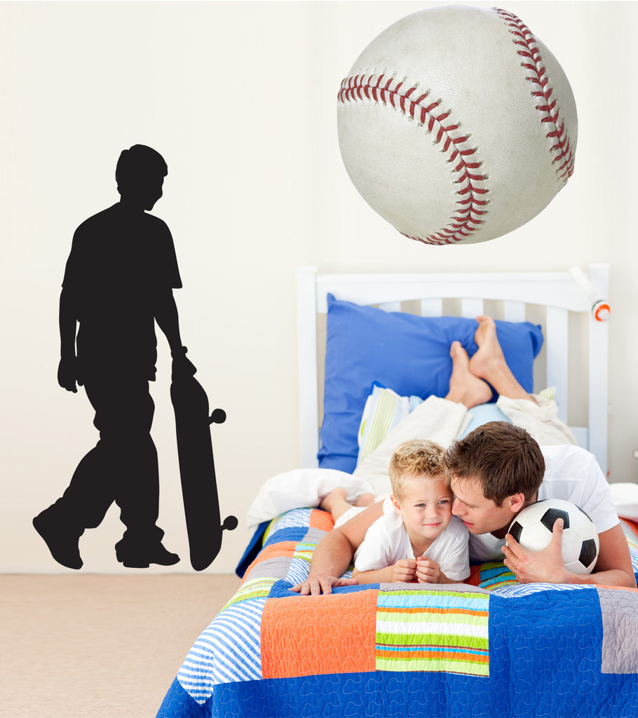 Skateboard Silhouette XI Wall Decal Cutout Installed