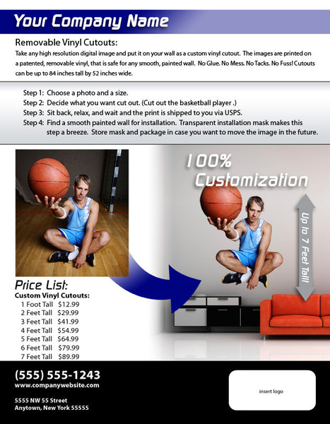 Reusable 4 Mil Vinyl Wall Decal Sell Sheets