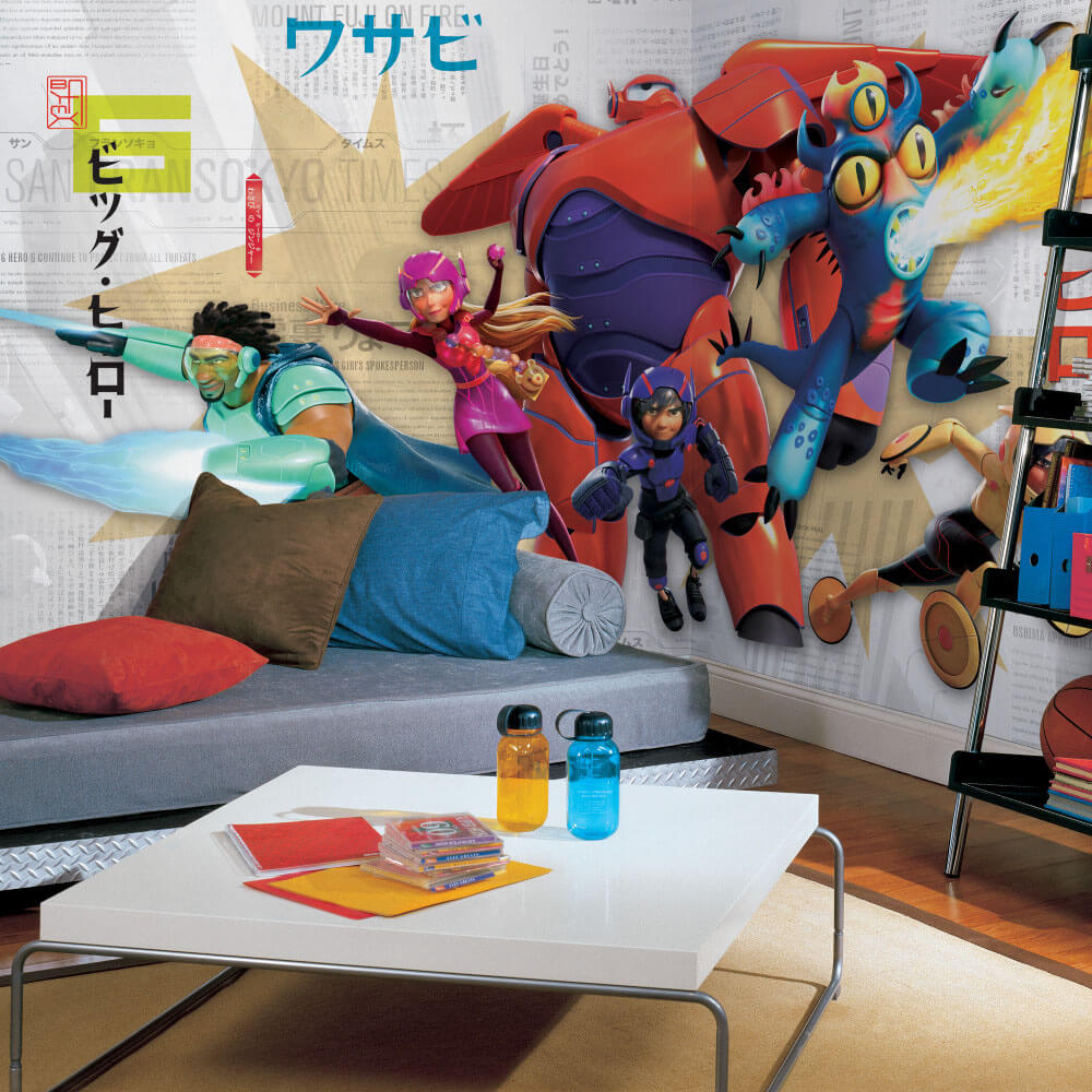 Disney Big Hero 6 Prepasted Wall Mural Installed