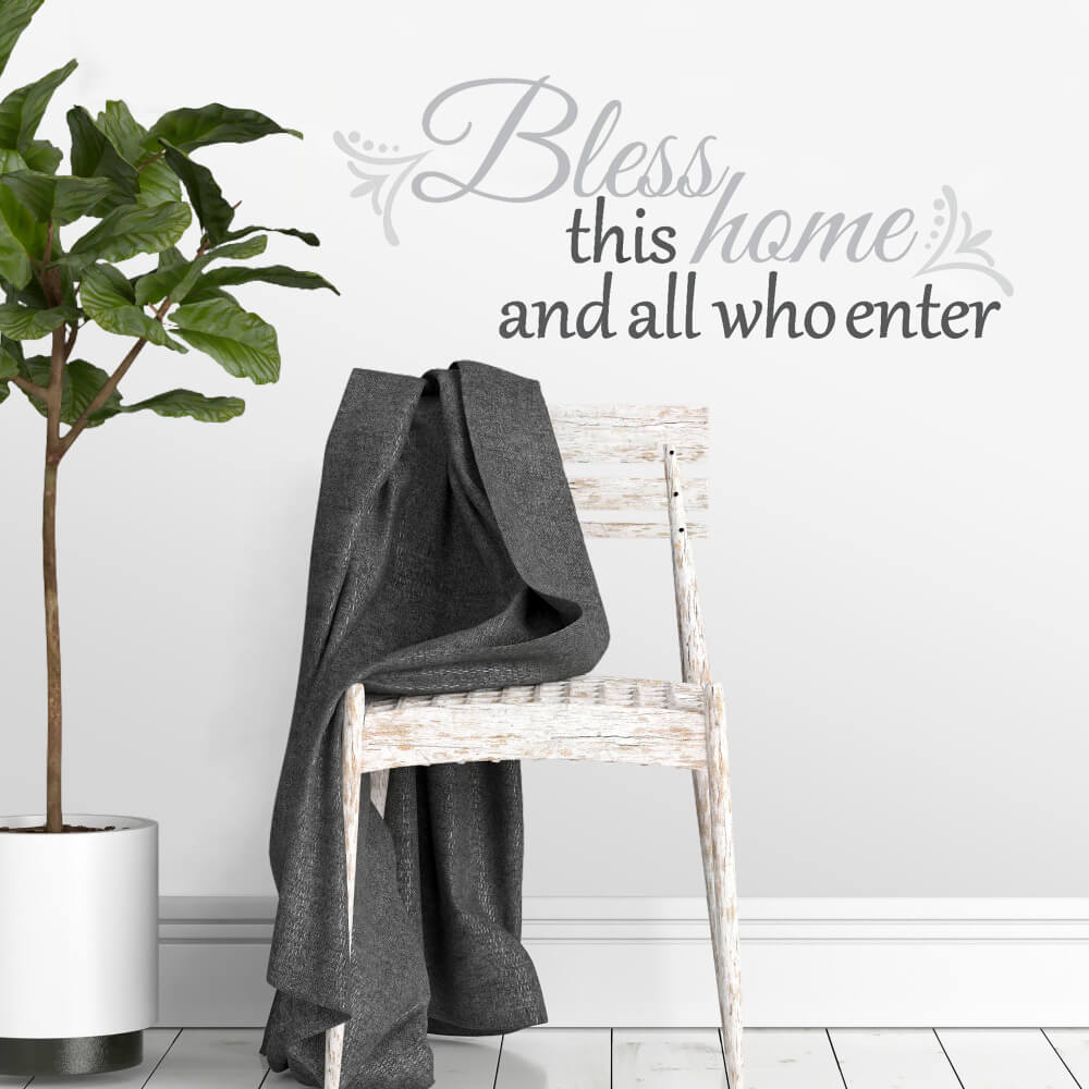 Wallhogs Bless This Home and All Who Enter Quote Wall Decal 2