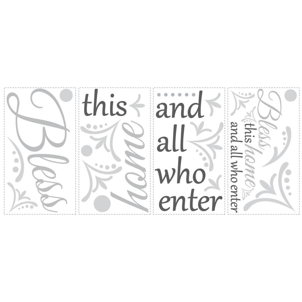 Wallhogs Bless This Home and All Who Enter Quote Wall Decal Printed Sheet