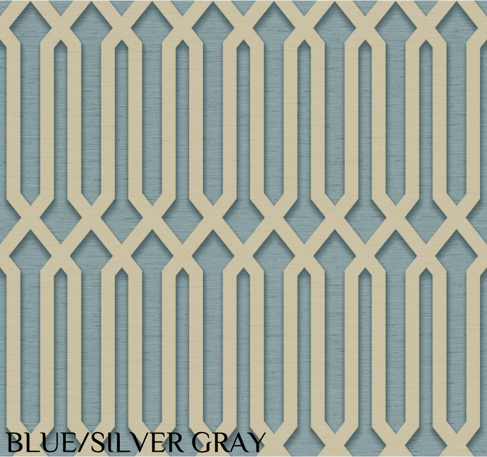 Antonine Vella "Dimensional Effects-Oriana" Blue/Silver Gray Wallpaper