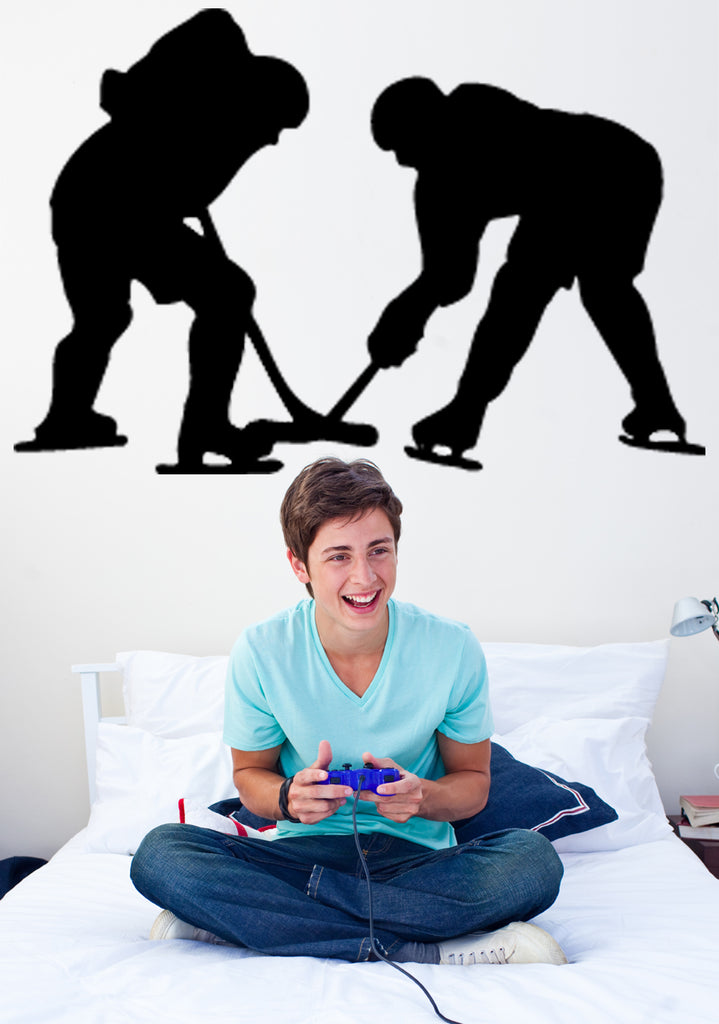 Hockey Silhouette Wall Decal Cutout Installed