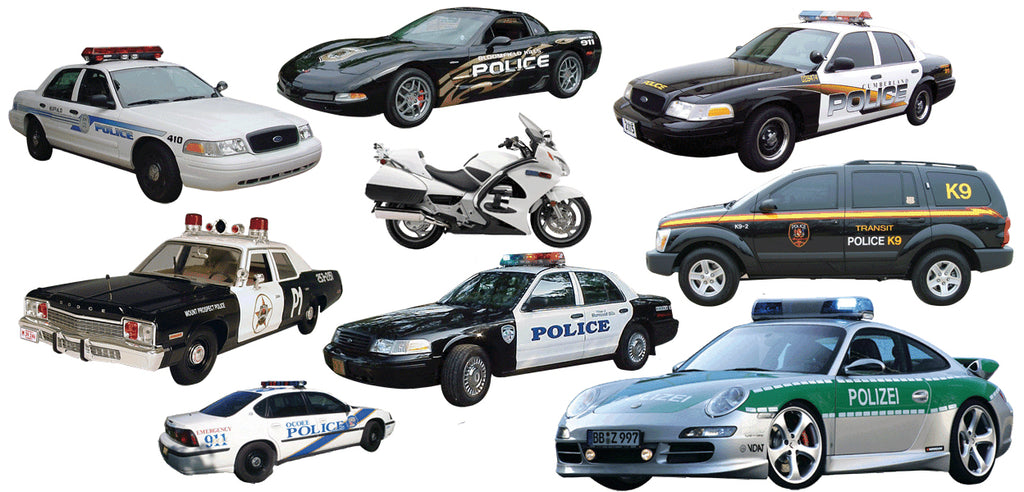 Police Multi-Pack Wall Decal Cutouts