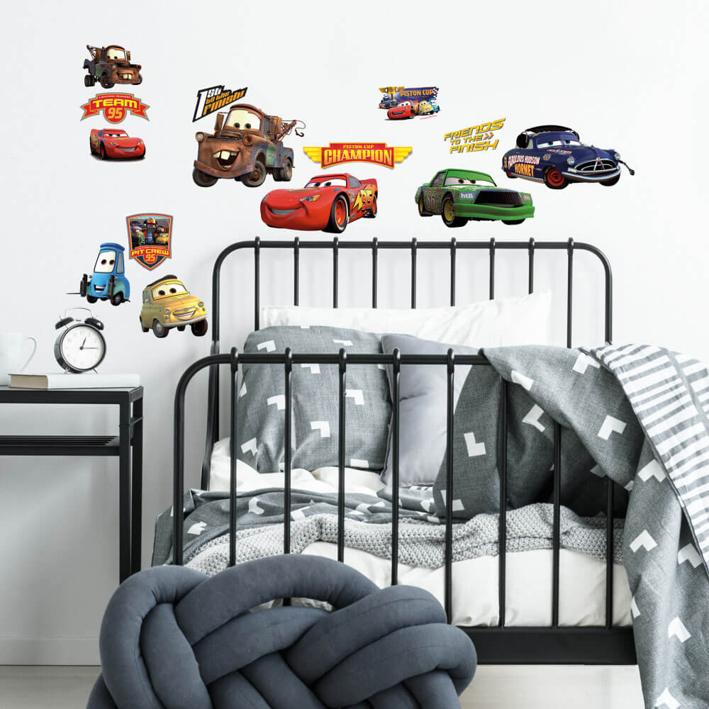 Disney Cars Piston Cup Champs Wall Decals Installed