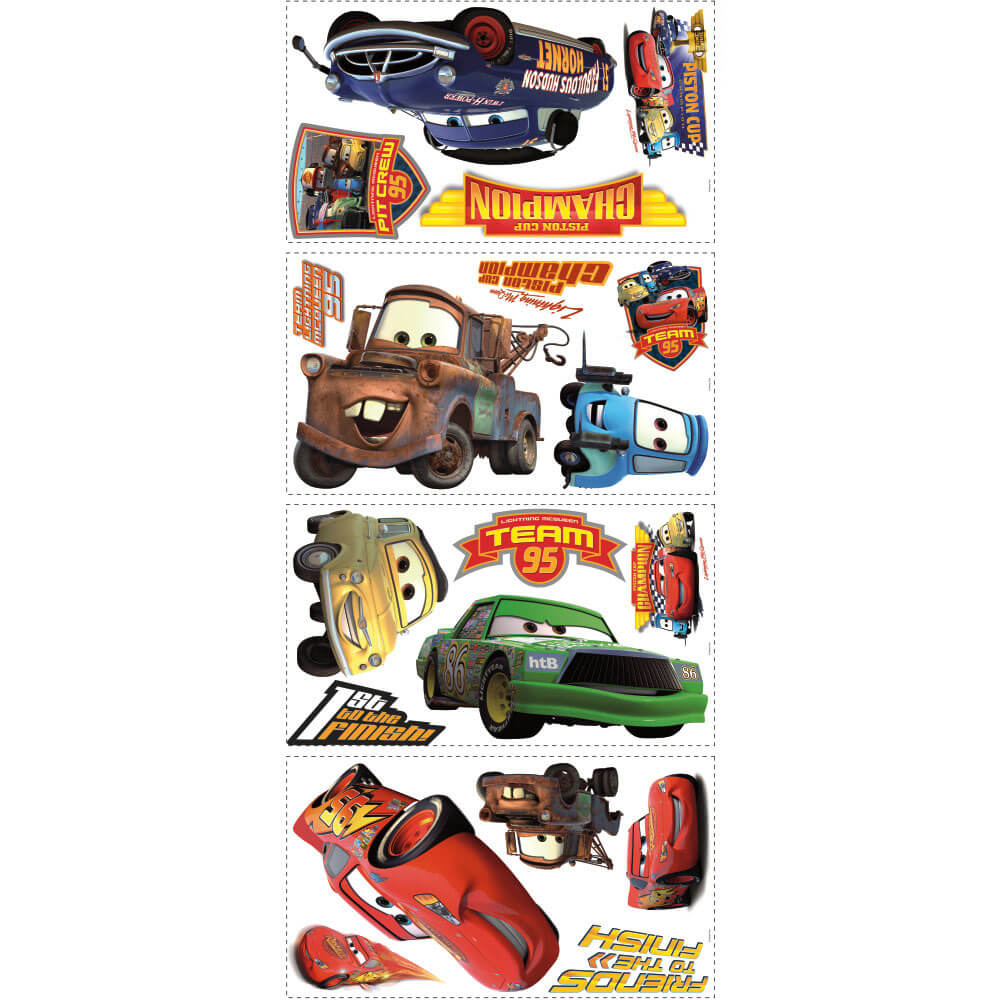 Disney Cars Piston Cup Champs Wall Decals Printed Sheet