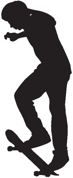 Skateboard Silhouette XII Wall Decal Cutout