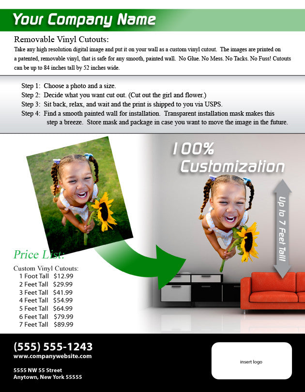 Reusable 7 Mil Vinyl Wall Decor Fabric/6 Mil Photo-Tex Fabric Wall Decal Sell Sheets