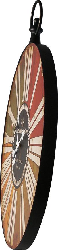 Oval Multi-Color Wall Clock w/Ring Accent 17"x28" Angle