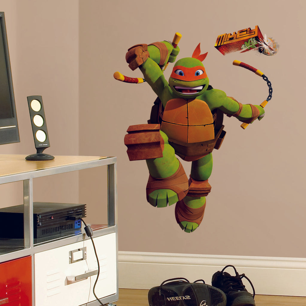 Teenage Mutant Ninja Turtles "Michelangelo" Wall Decal 26"x33" Installed