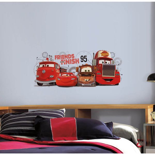 Disney Cars 3 Friends to the Finish Giant Wall Decal Installed