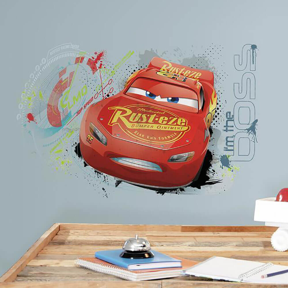 Disney Cars 3 Lightning McQueen Giant Wall Decals Installed