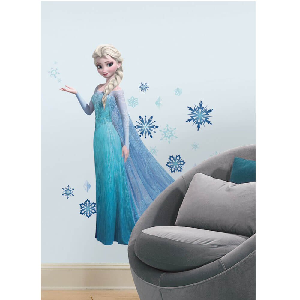 Disney's Frozen Elsa Movie Wall Decal w/Glitter Installed