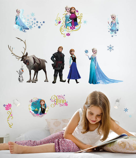 Disney's Frozen Movie Wall Decals w/Glitter Installed