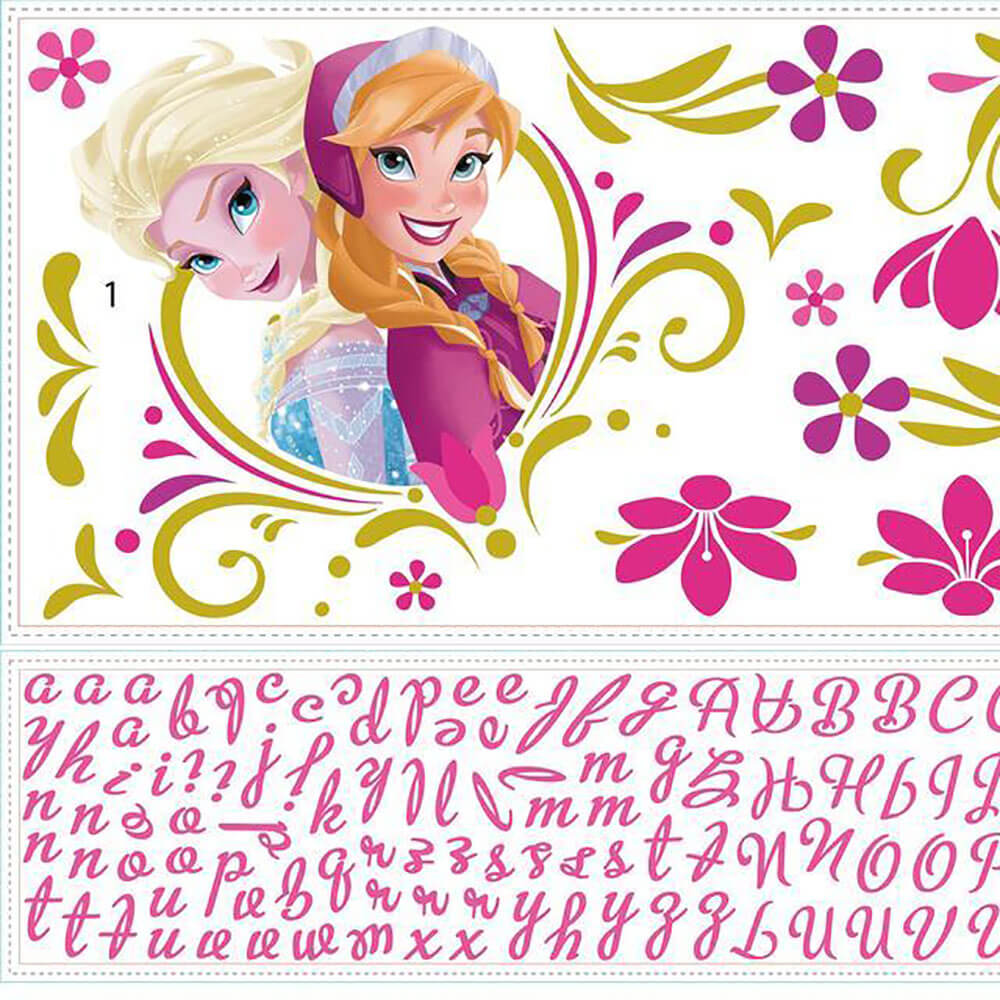 Disney's Frozen Springtime Headboard Wall Decals w/Personalization Printed Sheet