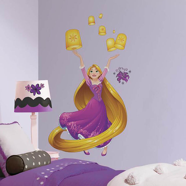 Disney Princess Rapunzel Sparkling Wall Decal w/Glitter Installed
