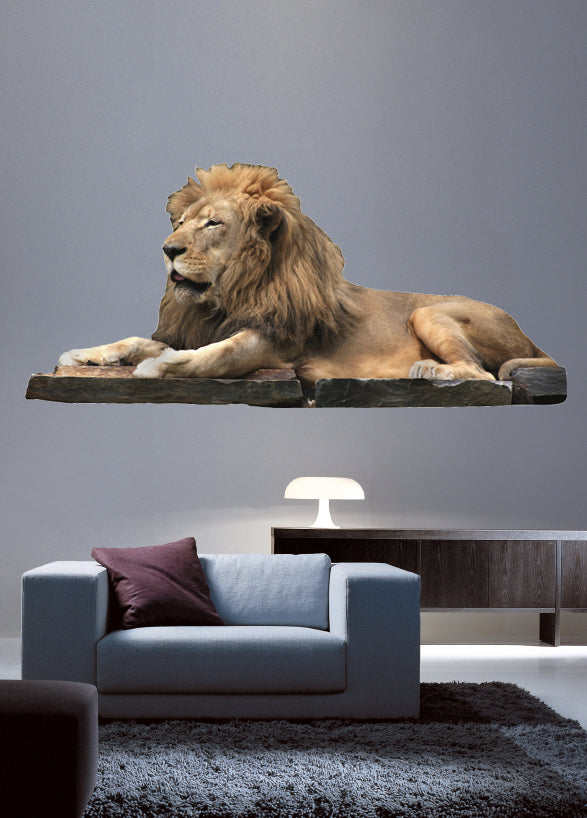 Lion Resting Wall Decal Cutout Installed