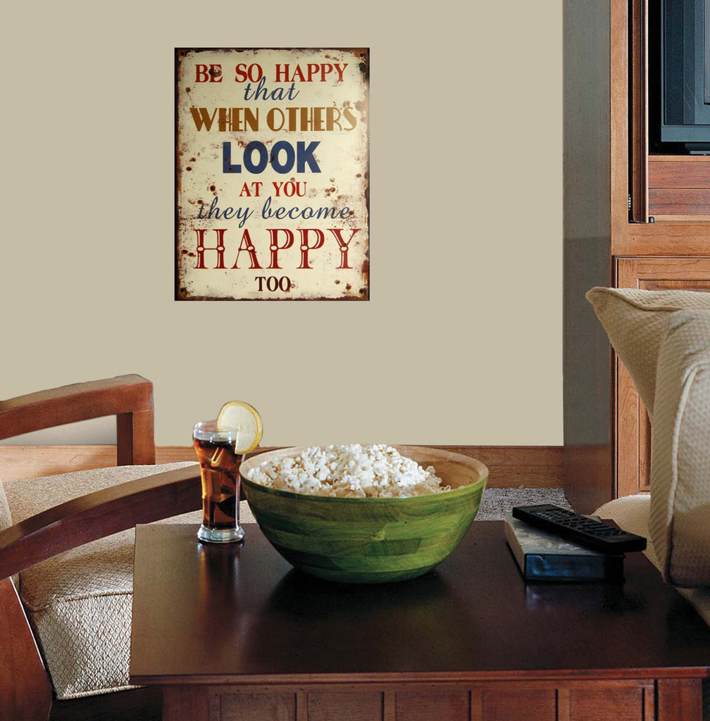 Happy Metal Sign 10"x13" Installed